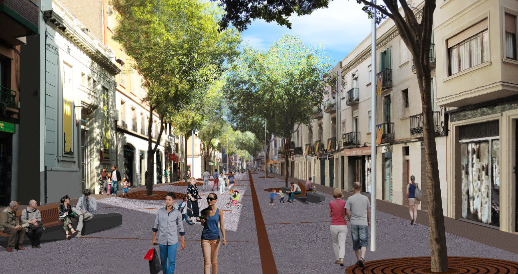 Recreación viirtual de la calle Gran de Sant Andreu tras la reforma prevista / AYUNTAMIENTO DE BCN