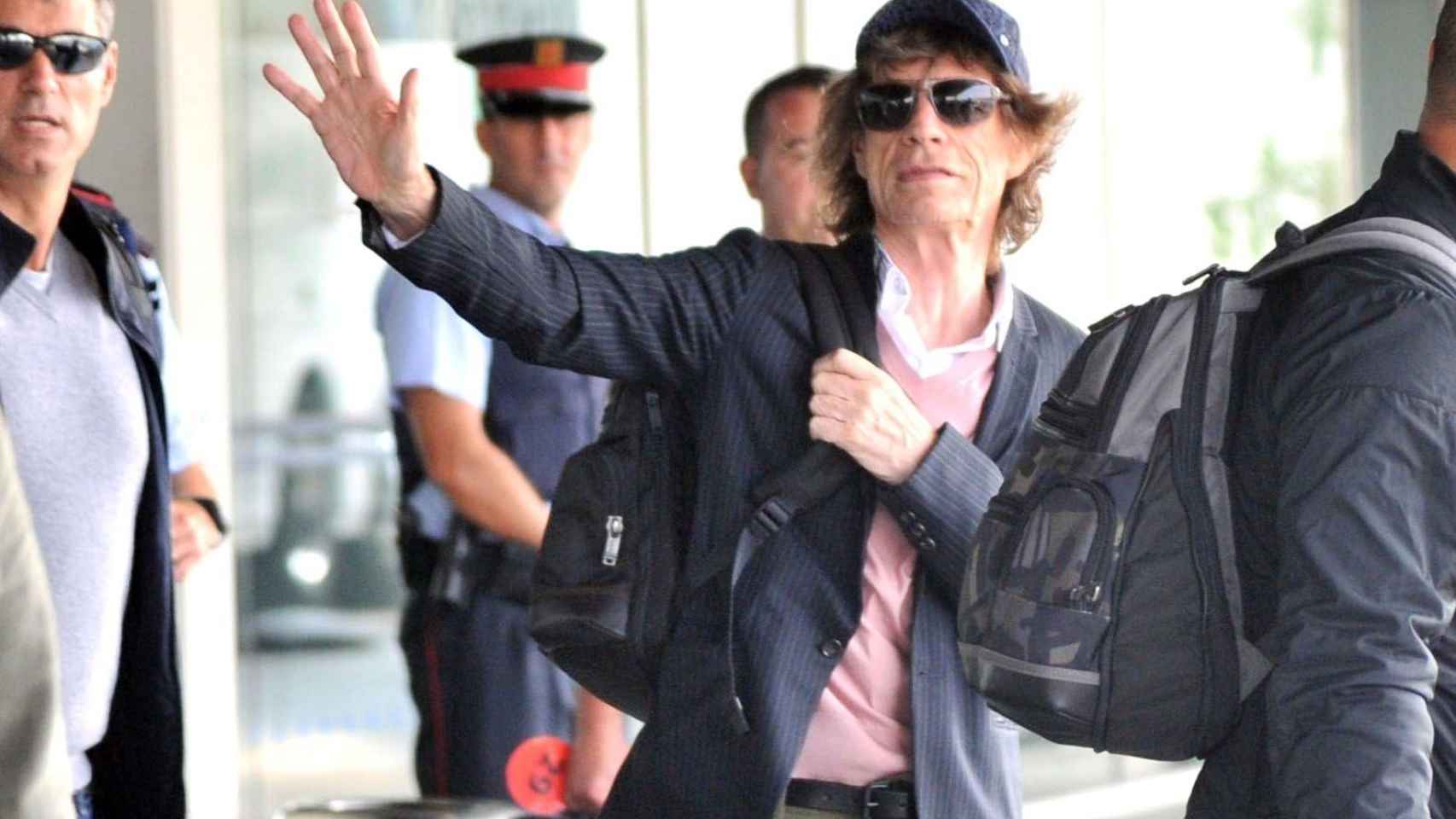 Mick Jagger a su llegada al Aeropuerto de Barcelona / CHANCE