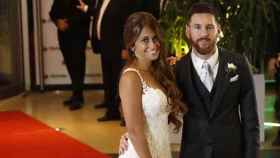 Antonella Rocuzzo y Leo Messi, el día de su boda / EFE