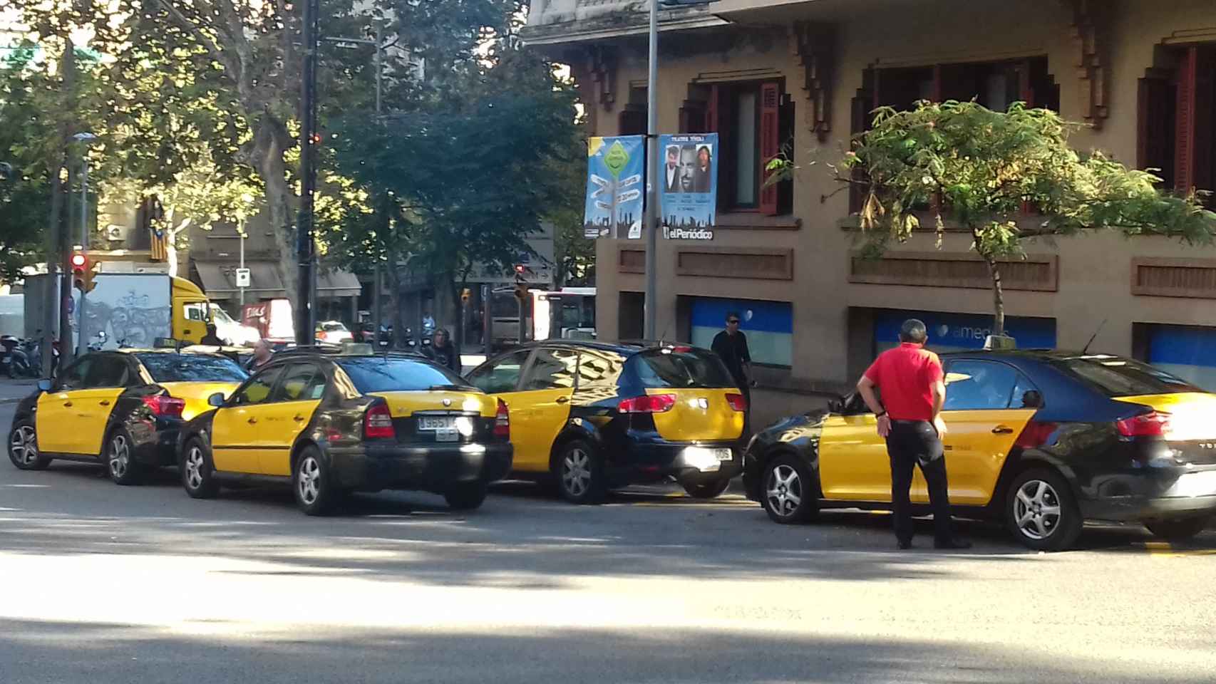 Taxis estacionados en una parada esperando clientes / JORDI SUBIRANA