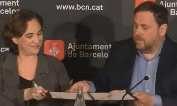 Ada Colau y Oriol Junqueras / EFE