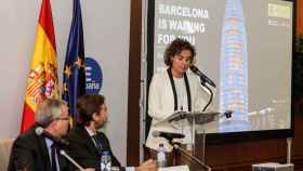 Dolors Montserrat durante la presentación de la candidatura de Barcelona a la Agencia del Medicamento /EFE