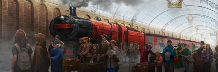 Imagen animada del Hoqwarts Express en la estación de King´s Cross / BCNPotterCon