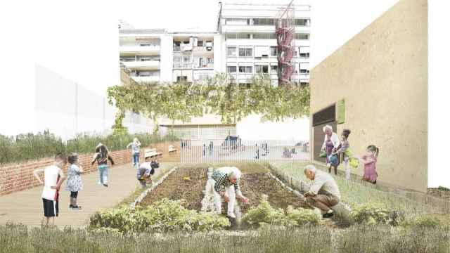 Recreación virtual de los jardines dedicados a Maria Mercè Marçal, en el Eixample / AJUNTAMENT DE BARCELONA