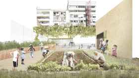 Recreación virtual de los jardines dedicados a Maria Mercè Marçal, en el Eixample / AJUNTAMENT DE BARCELONA