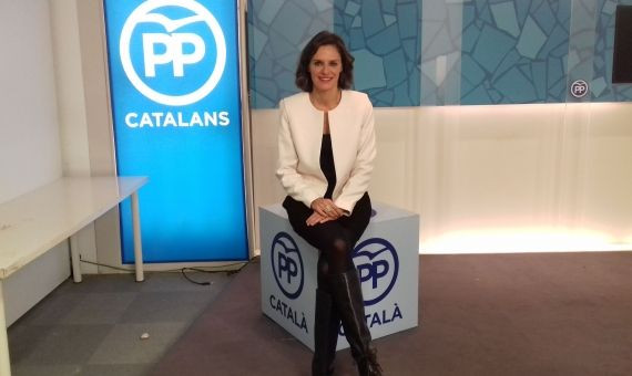 Esperanza García, en la sede del PP de Barcelona