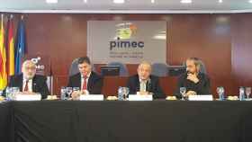 Josep González y miembros de Pimec / EFE