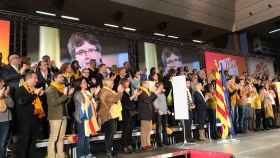 Puigdemont en su intervención virtual en el acto central de campaña de JuntsxCat / EUROPA PRESS