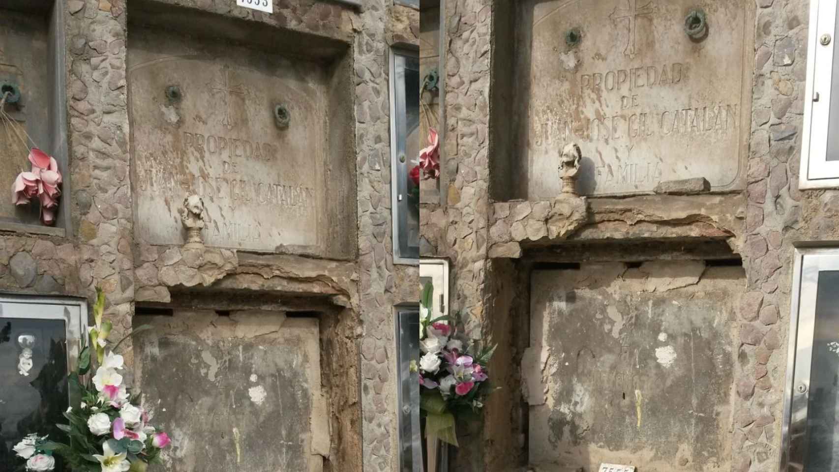 Estado de algunos nichos en el cementerio de Montjuïc / SÍNDICA DE BARCELONA