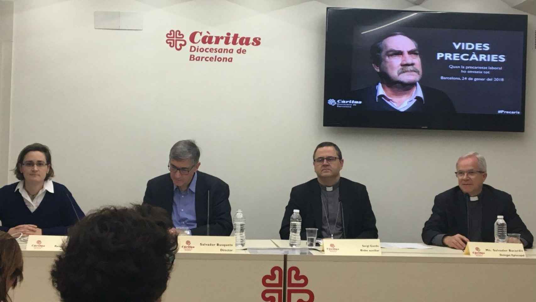 Imagen de la rueda de prensa de presentación del informe de Càritas Barcelpona Vides Precàries' / XAVIER ADELL