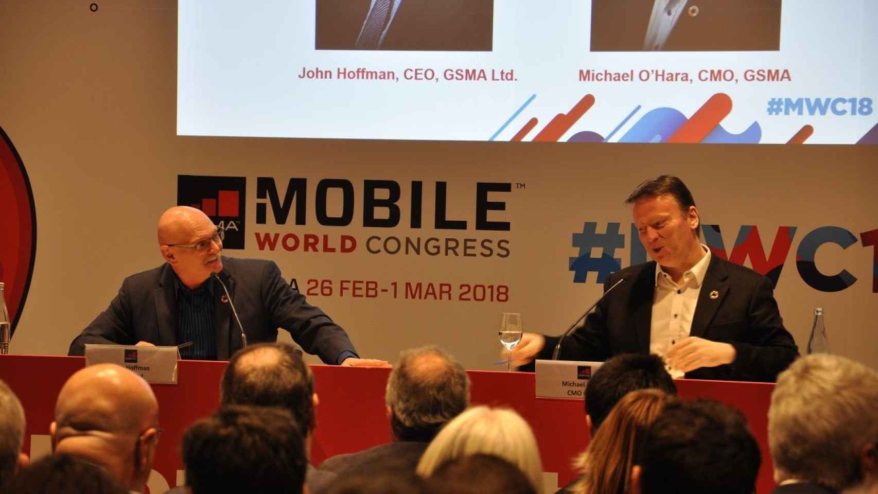 Hoffman y O'Hara han sido los protagonistas de la rueda de prensa del Mobile 2018 / MIKI