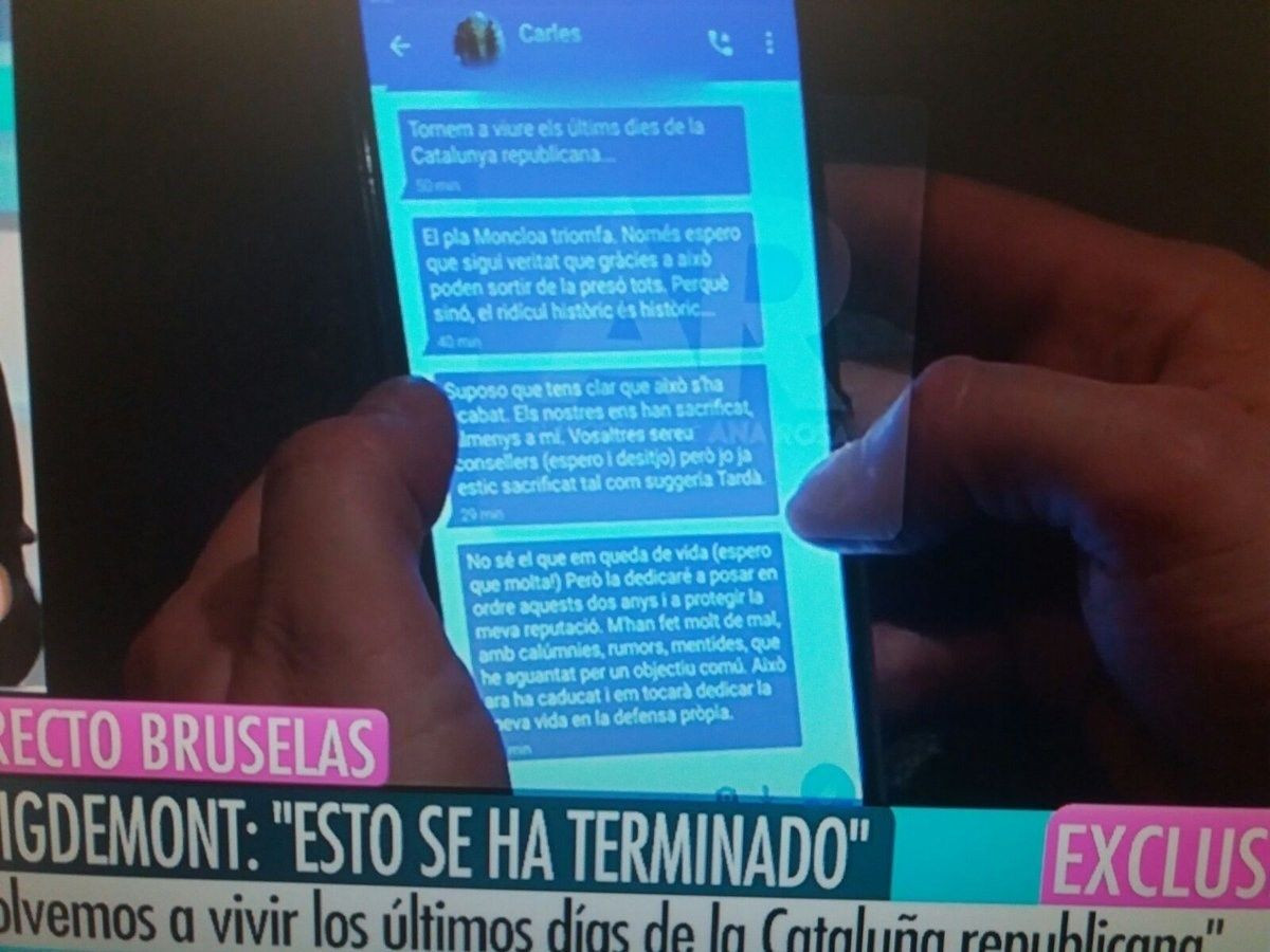 Mensajes enviaos por Puigdemont a Comín / TELECINCO