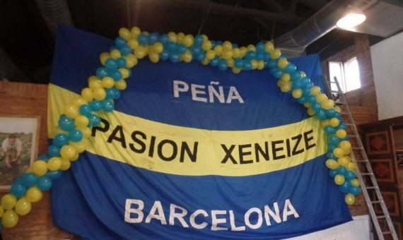 Boca también tiene sus peñas en Barcelona y una es la Pasión Xeneize / @bocajuniorsbarcelona