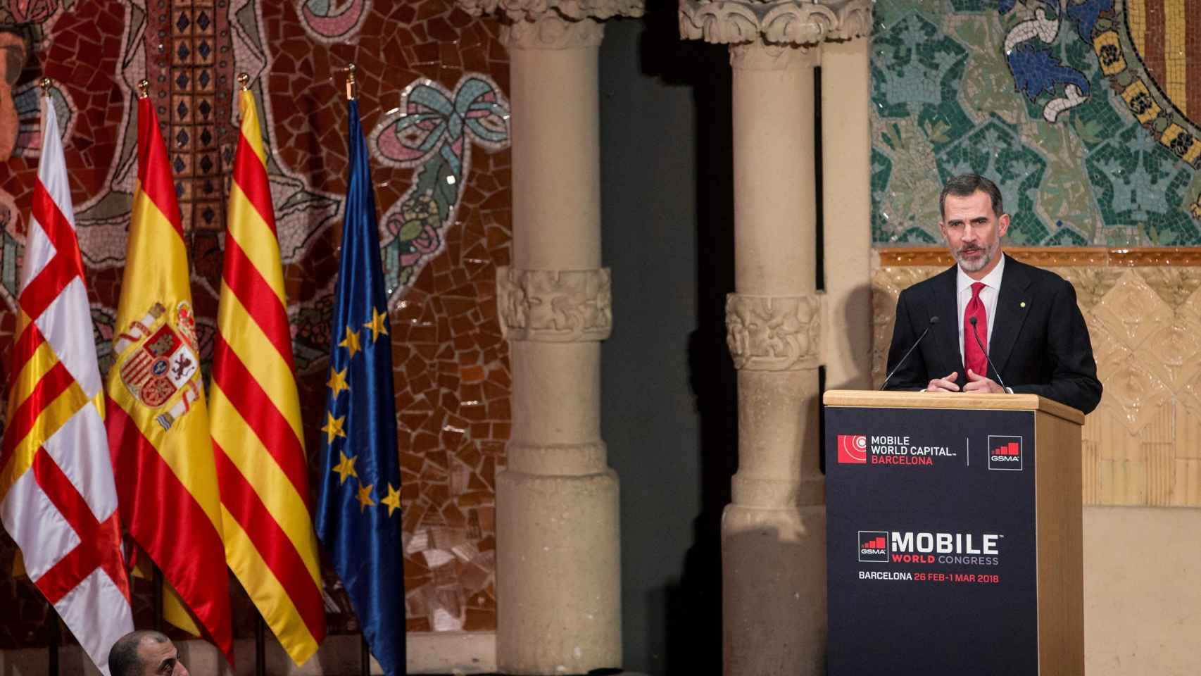 El Rey Felipe VI, durante su discurso en la inauguración del Mobile / EFE QUIQUE GARCÍA