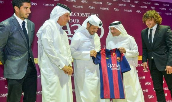 Imagen de la presentación oficial de la camiseta del Barça con Qatar Arways / Archivo