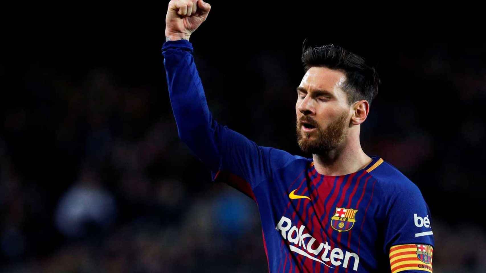 Messi ha celebrado tres goles ante el Leganés / EFE