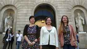 Gala Pin, Ada Colau y Janet Sanz, las tres implicadas con las terrazas / Archivo