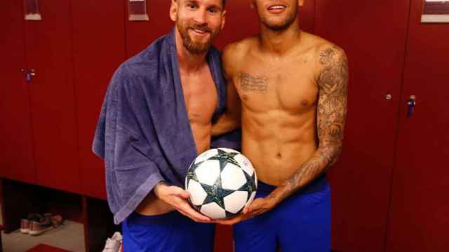 Lionel Messi y Neymar juntos en un vestuario / RRSS