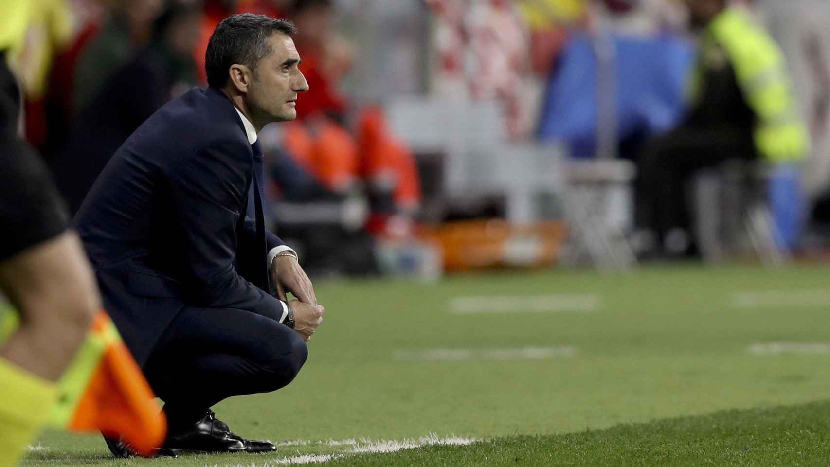 Ernesto Valverde, durante la final de la Copa del Rey entre el Barça y el Sevilla / EFE