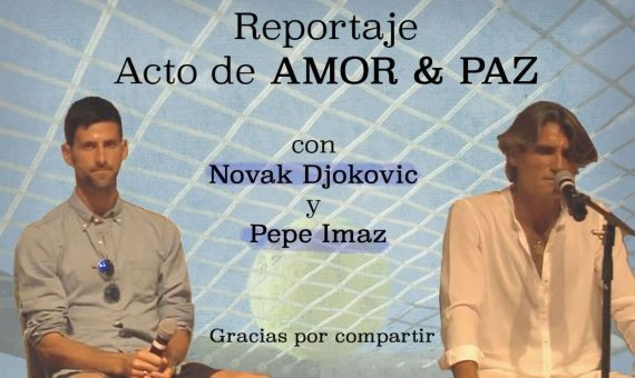 Cartel anunciador de una conferencia de Djokovic y su gurú / ARCHIVO