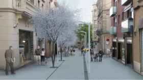 Recreación de la calle de Major de Sarrià, con mayor espacio para el peatón, tras las reformas propuestas / AYUNTAMIENTO DE BARCELONA