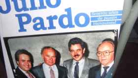 Julio Pardo, junto a Kubala, Maragall y Di Stéfano / Penya Escullera