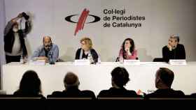 La sede barcelonesa del Col·legi de Periodistes, durante el acto reivindicativo de los fotoperiodistas / EFE