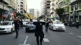 El taxista activista Tito Álvarez en una manifestación