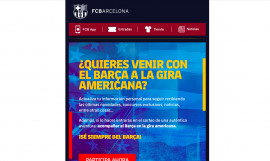 Mail del FCBarcelona con el sorteo de un viaje a Los Ángeles