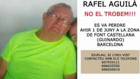 Rafel Aguilà, el hombre de 84 años que se ha perdido en el Guinardó junto a algunos teléfonos por si alguien lo localiza.
