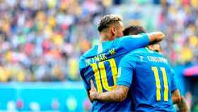 Los dos goleadores del partido, Neymar y Coutinho / EFE