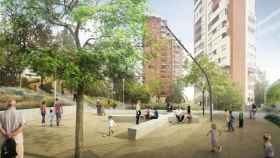 Imagen virtual de cómo quedará el nuevo espacio verde en el barrio de Vall d'Hebron / AjuntamentBCN