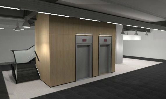 Proyección de cómo quedarán los ascensores del mercado de Lesseps / Ajuntament de Barcelona