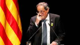 El presidente de la Generalitat, Quim Torra, durante su discurso en el TNC | EFE