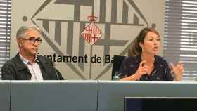 Janet Sanz y Josep Mª Montaner, durante su comparecencia para hablar de la vivienda pública en BCN / MIKI