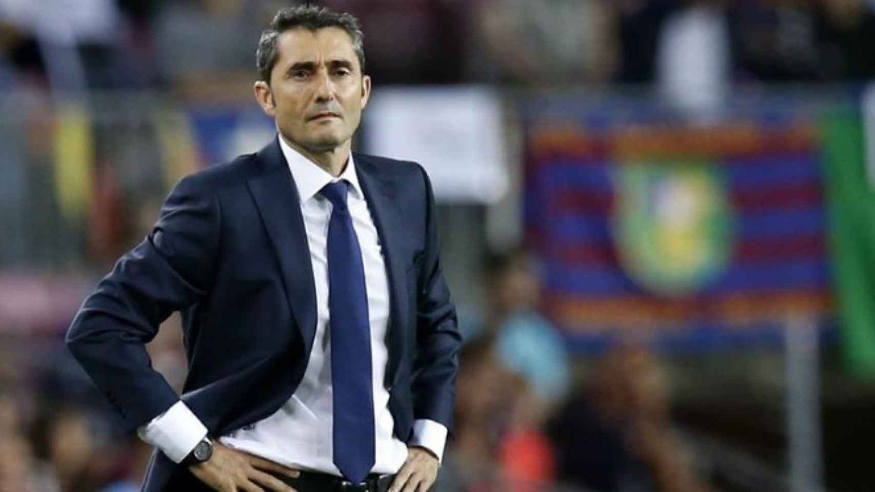Ernesto Valverde, entrenador del Barça, en el Camp Nou / FCB