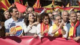 Millo, Montserrat y Fernández, junto a Rivera y Arrimadas, se manifestaron juntos por España el año pasado / Archivo