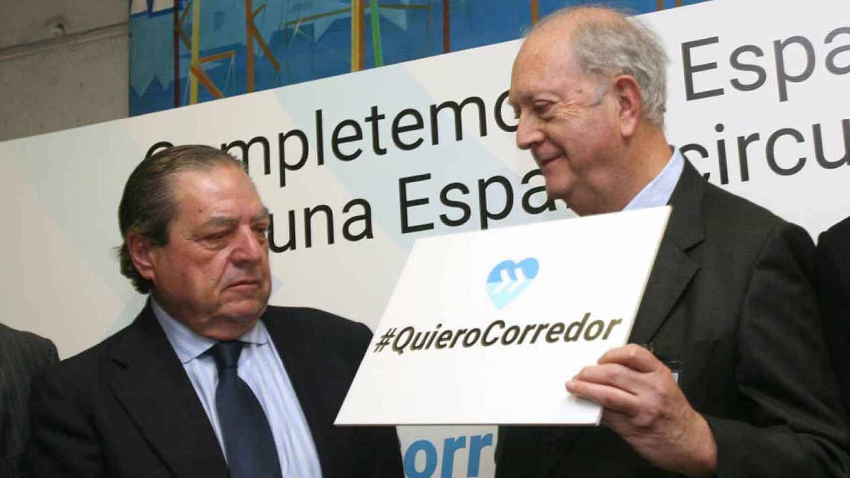 Vicente Boluda y Juan José Bruguera, en un acto reivindicando el Corredor Mediterráneo / EFE