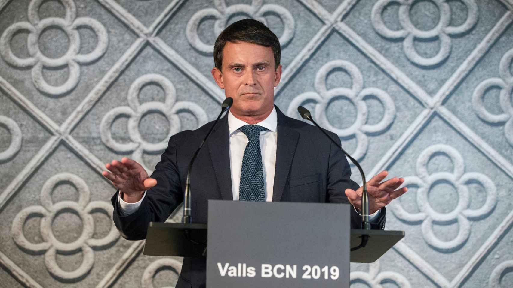 Manuel Valls durante su anuncio oficial como alcaldable de Barcelona, en el CCCB | EFE, Quique García