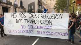 Una de las pancartas reivindicativas contra el Día de la Hispanidad / EN1
