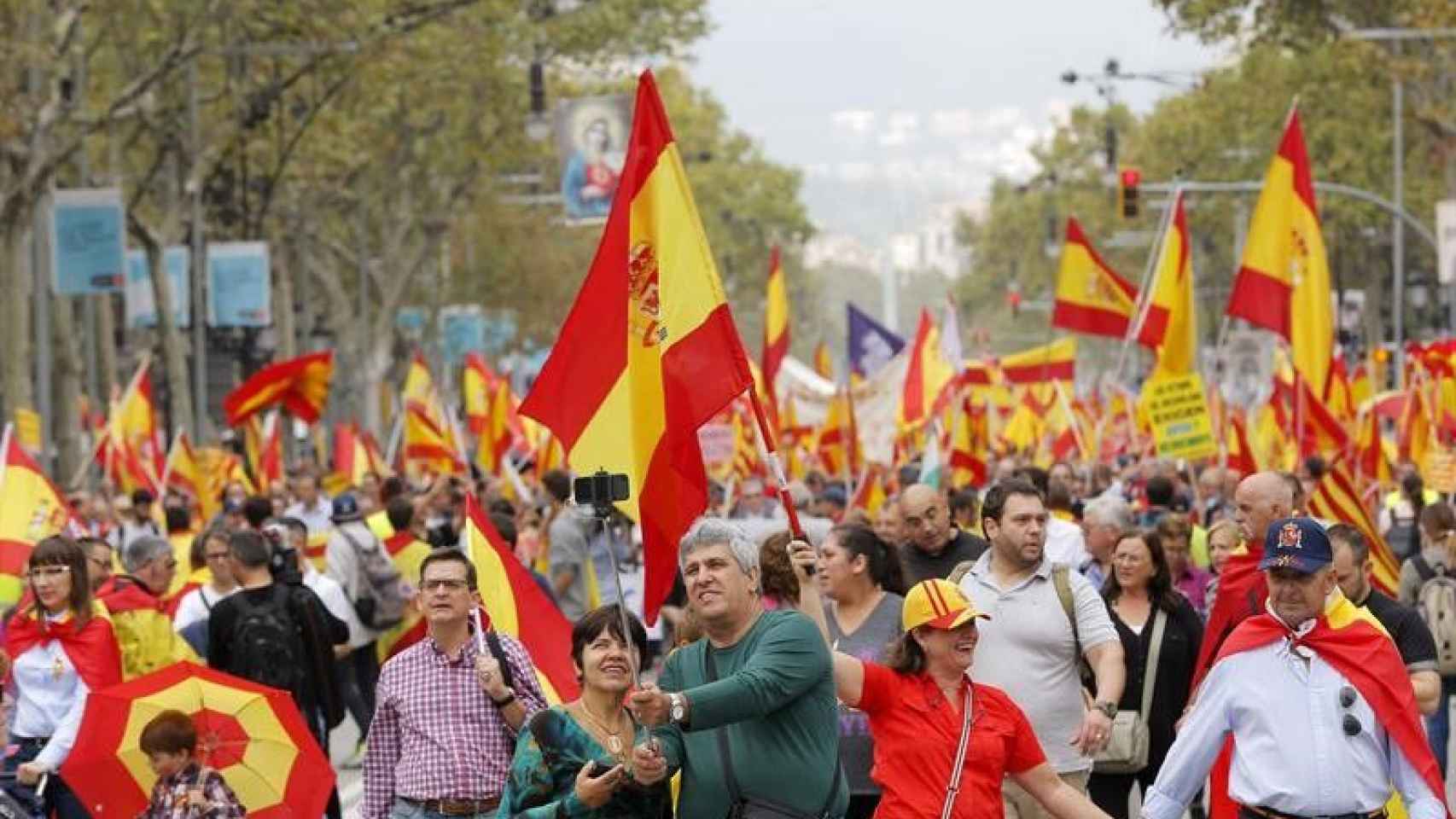 Manifestaciones del 12-O en Barcelona en una imagen de archivo / EFE