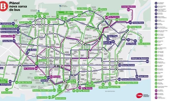 Así quedará el mapa de buses de Barcelona / TMB