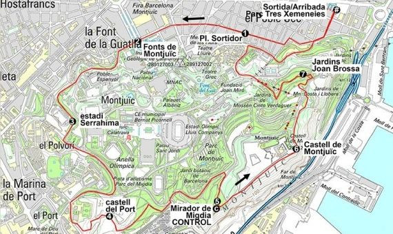 Mapa con el itinerario de la caminata / AYUNTAMIENTO DE BARCELONA