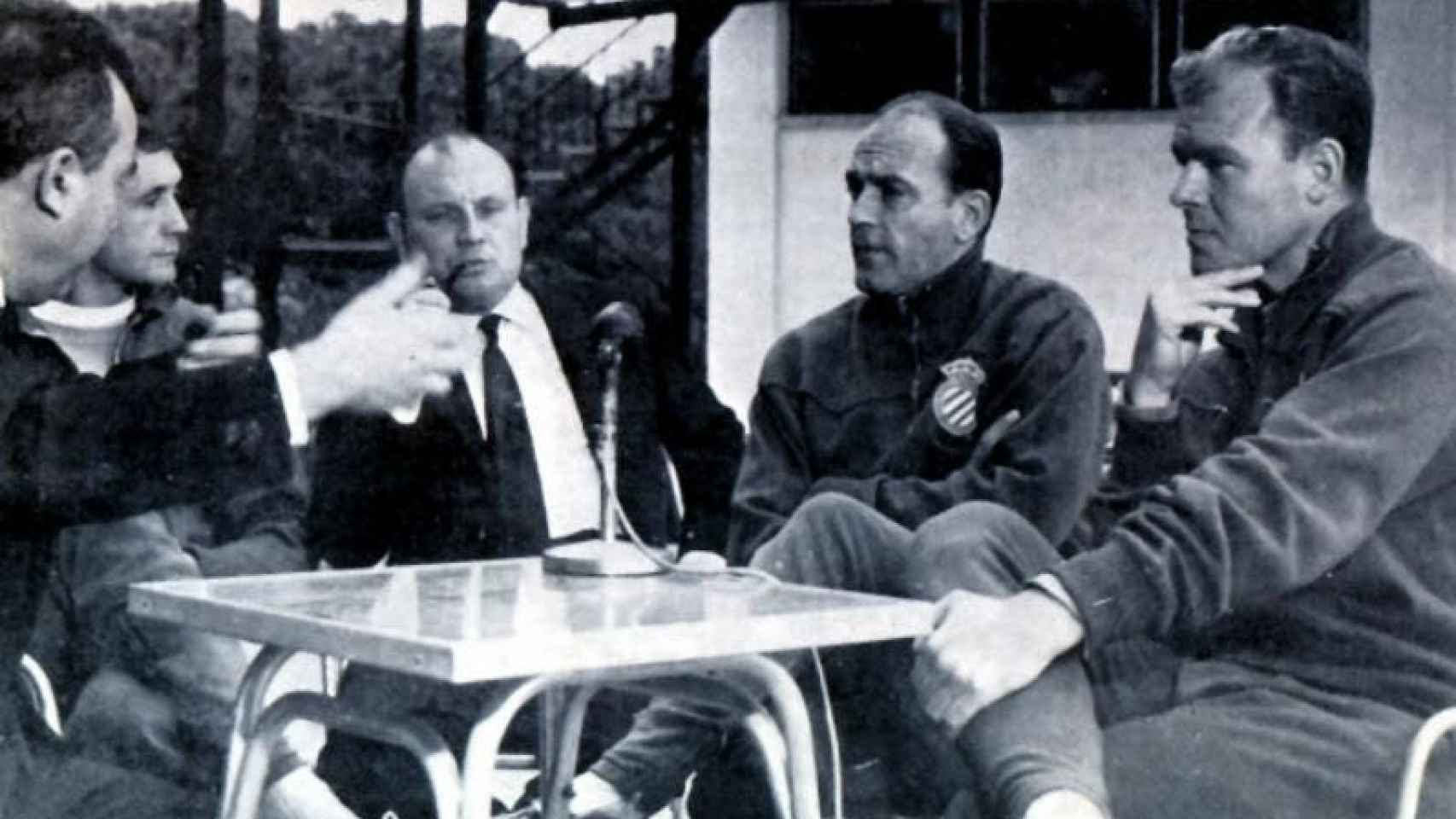 Juan Segura Palomares, con Alfredo di Stéfano y Ladislao Kubala