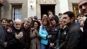 Diputados en el Parlament a punto de iniciar la huelga de hambre el los Caputxins de Sarrià / EFE