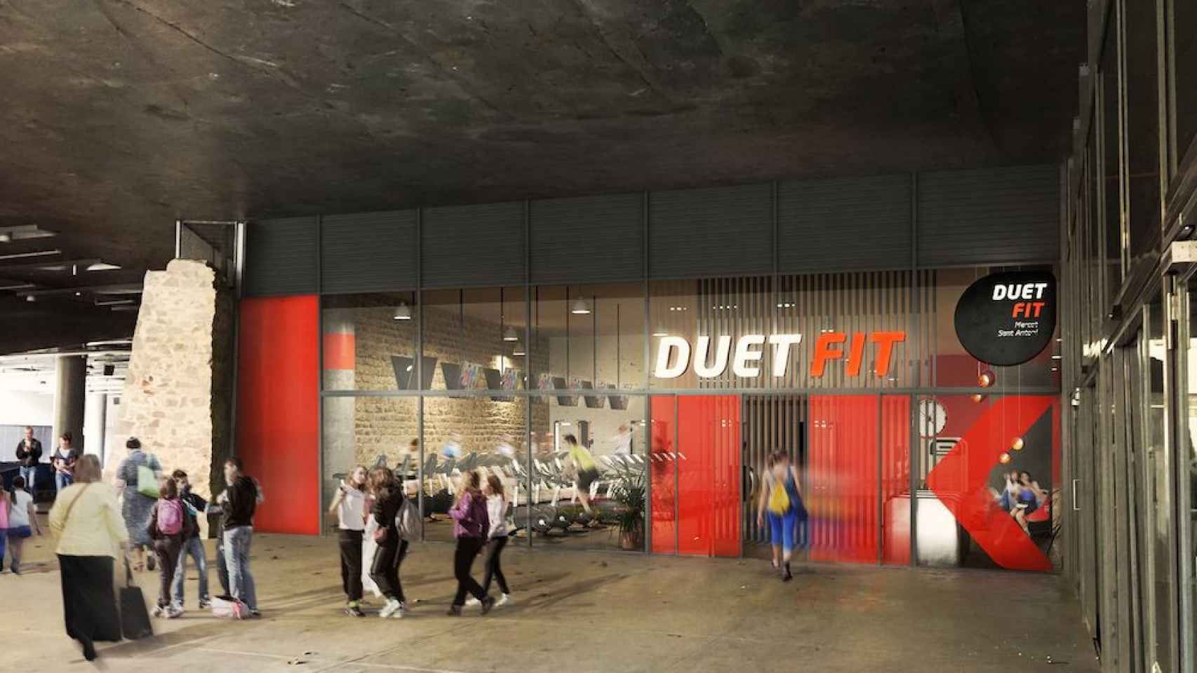 Imagen del futurio gimnasio de Duet Fit en el mercado de Sant Antoni / DUET FIT