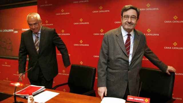 Adolf Todó y Narcís Serra cuando eran dirigentes de CatalunyaCaixa / EFE