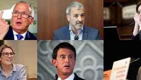 Bou, Collboni, Colau (arriba), Artadi, Valls y Maragall aspiran a la alcaldía de Barcelona