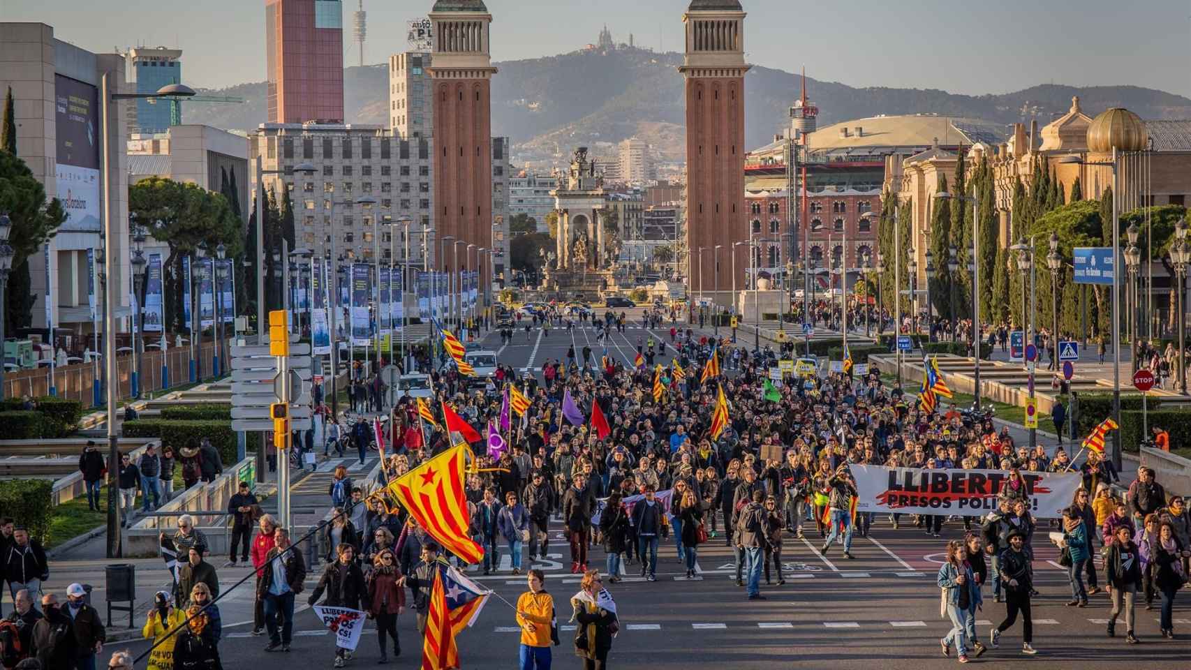 Manifestantes republicanos contra la visita del Rey en Barcelona / EUROPA PRESS