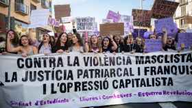 Las estudiantes en la manifestación feminista de Barcelona / EUROPA PRESS